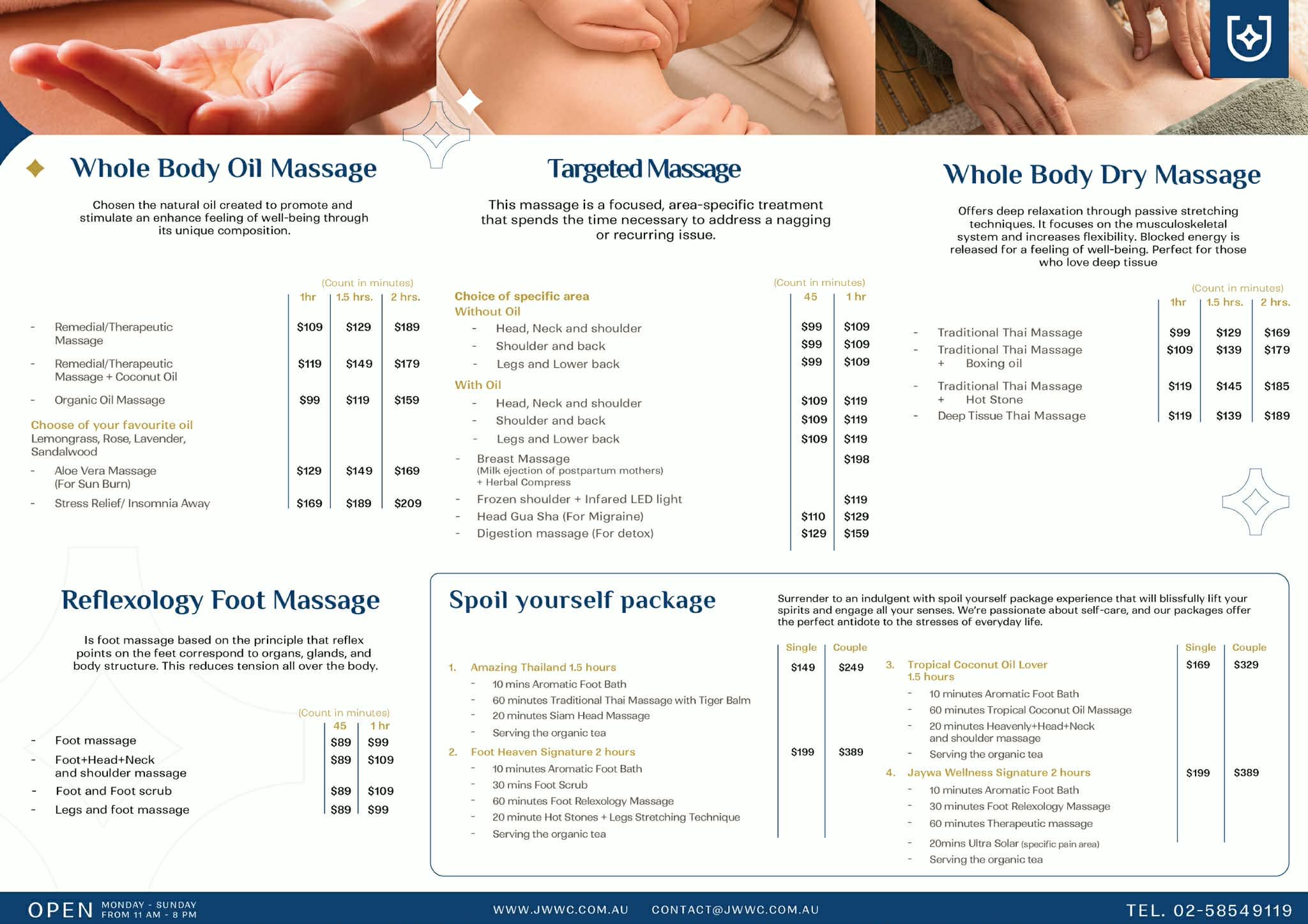 pricing and deetails of Jaywa Wellness Centre Dubbo