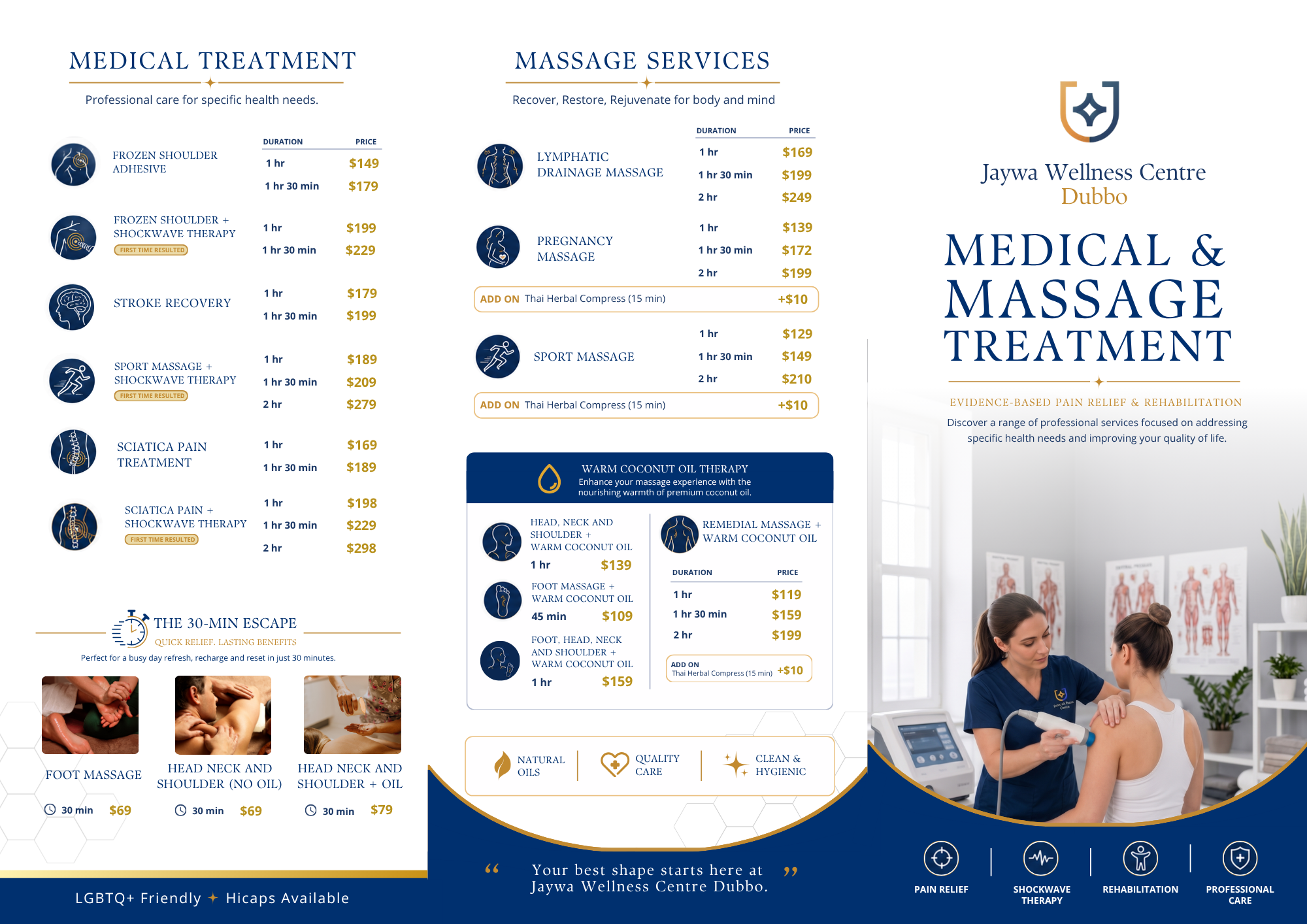 pricing and deetails of Jaywa Wellness Centre Dubbo